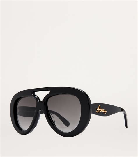 Round Spoiler Aviator sunglasses Black .